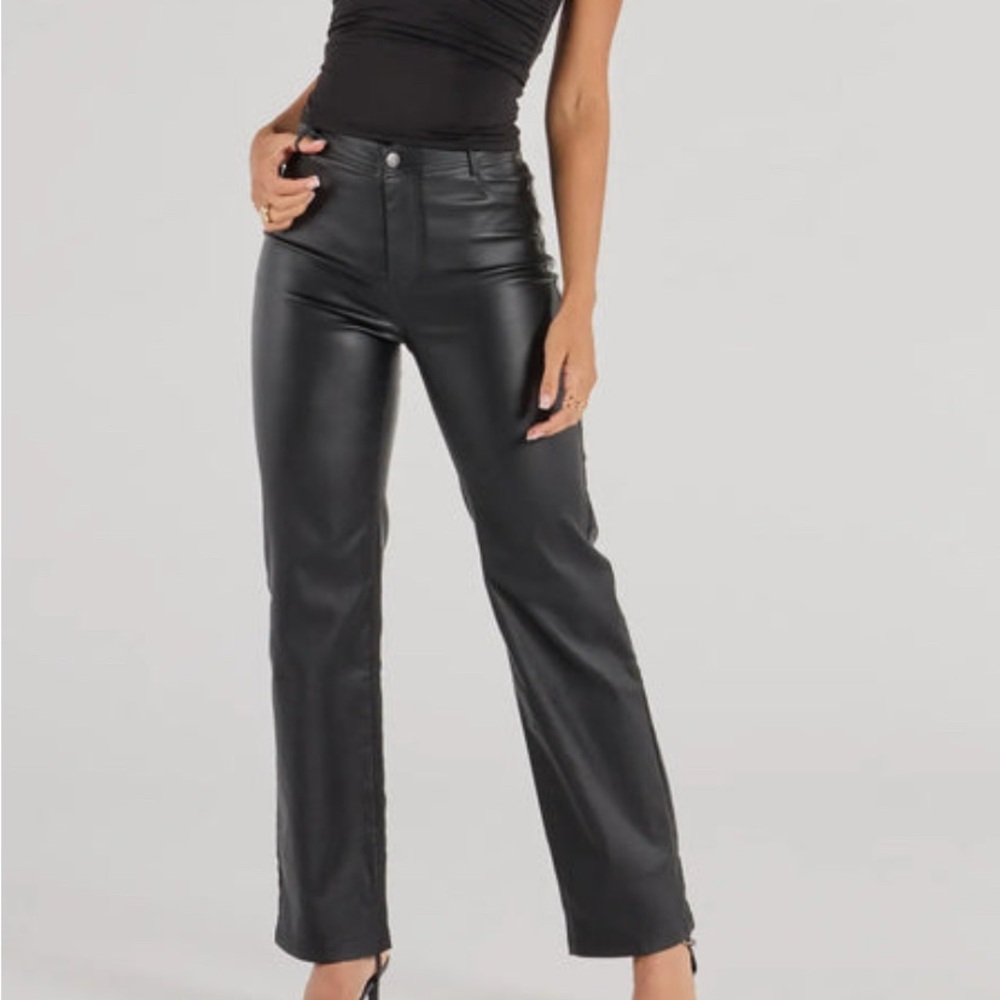 Windsor Black faux leather pants
